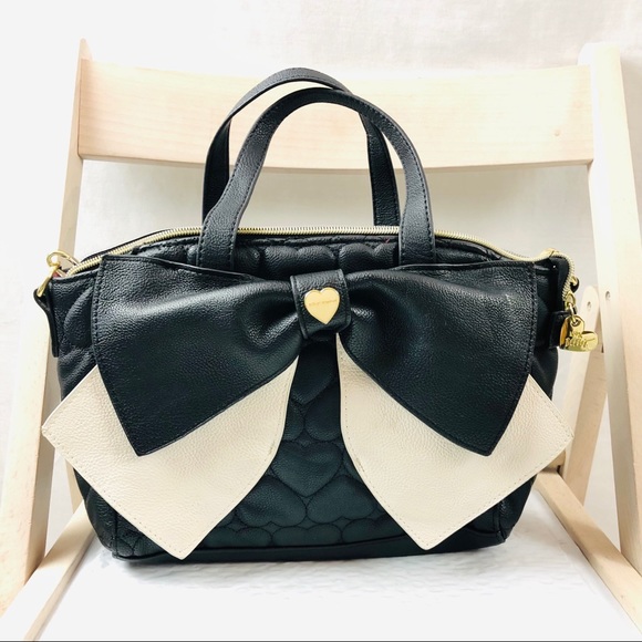 Betsey Johnson Bags Betsey Johnson Bow Crossbody Tote Black Bag